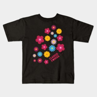 Stickers Style Spring 2023 Colorful Flower Power Kids T-Shirt